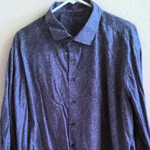 Long sleeve, Navy blue floral, casual button down